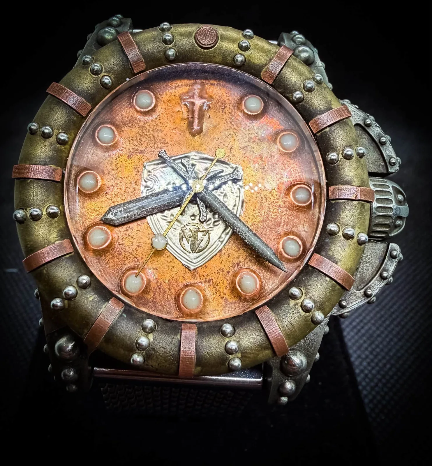 Armor of God Riveted Case with Sword Hands and Shield Dial custom build — Reno
